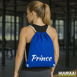 Huuraa Gym Bag Prince Lettering Gift 12 Litres Cotton Prince Gift Idea, Bright royal, Unit size