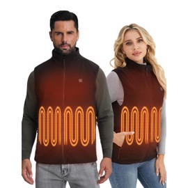 SOLJIKYE Heated Vest for Men and Women (Battery Pack Included), Fleece Heated Jackets for Men and Women Black, 3XL