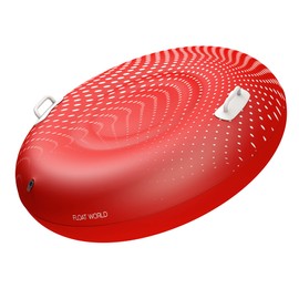 Float World Snow Tube - Large 48" Heavy Duty Inflatable Sled for Adults and Kids - Thick Non-Popping Snow Tubing Winter Toy for Sledding (Red)