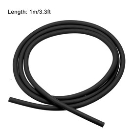 sourcing map Natural Latex Rubber Tubing 3mm ID 6mm OD 3.3ft Black Highly Elastic for Sports Exercise Fitness