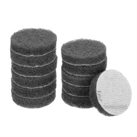 HARFINGTON 12pcs Scrubber Scouring Pads 1200 Grits 2 Inch Drill Power Brush Hoop and Loop Surface Conditioning Disc Drill Scuffing Disc Scrub Pads for Home Kitchen Cleaning, Light Grey