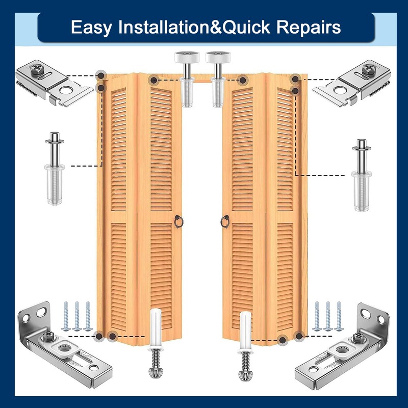 YGCQFH Folding Door Hardware Repair Kit - 2 Sets Repair