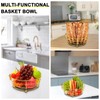 Livabber Countertop Fruit Basket Bowl with Banana Hanger, Modern Standing