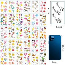 Tatuajes Temporales para Dibujos Animados Tatuaje Falso Pegatinas,30 Hojas,Pegatina Femenina Duradera,Resistente Al Agua,NiñOs Fiesta de CumpleañOs Regalo Bolsas Relleno,para Mujeres O NiñAs (yellew U)