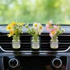 houlishu 3-Pack Daisy Flower Car Decor, Cute Dashboard Mini Vase