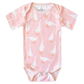 Copper Pearl Short Sleeve Bodysuit Baby: Ultra Soft Bodysuits for Newborns, Boys, Girls, and Infants - Stylish, Comfortable, Overlap Shoulders, Premium Knit Fabric - Goosie, 18-24 Months