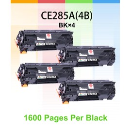 Green Toner Supply (Pack of 4) Compatible Replacement for HP85A Toner Cartridge CE285A (Black 4PK) for HP Laser-Jet P1100 P1102 P1102W M1132 M1210 M1212nf Toner Printer