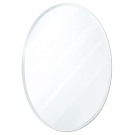 USHOWER 24 x 36 Inch Oval Frameless Beveled Mirror, Oval Wall Mirror for Bathroom, Vanity, Beautiful and Simple Looking