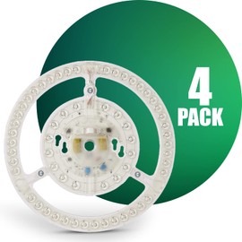 QPLUS 9.4" 2600LM 30W 3CCT Color Selectabale Dimmable LED Light Retrofit Kit, for 14" to 16" Ceiling Flush Light, Ceiling Fan Light, Pendant, Lantern, Garden Light, UL Listed - 4PK