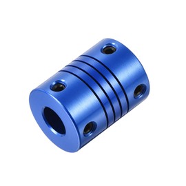 sourcing map 1Pcs 8mm to 10mm Aluminum Alloy Shaft Coupling L25xD19 Flexible Coupler with Screws Beam for 3D Printer CNC Machine DIY Encoders and Motors Shaft,Blue