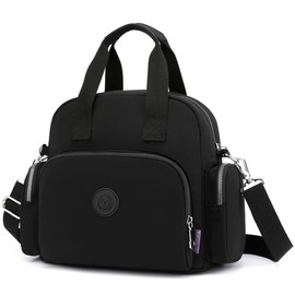 DORRISO Women's Handbag Shoulder Bag Backpack Casual Shoulder Bags USB Charging Port Travel Work Casual Daily Waterproof Canvas Handbag, black A, shoulder bags