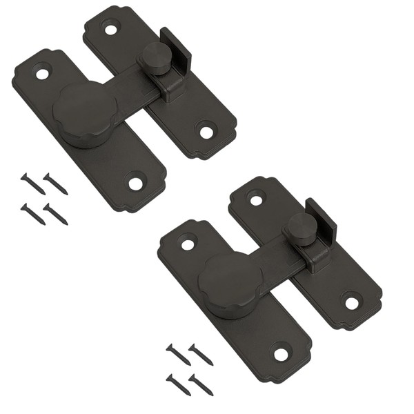 2 x Black 304 Stainless Steel 180 Degree Gate Latch