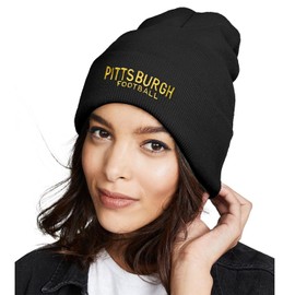 Jcrevfu Pittsburgh Beanie City Embroidery Knitted Winter Hat for Men Women Warm Fashion Black Watch Cap