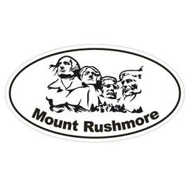 Generic Mount Rushmore Oval Bumper Sticker D1697 Euro Oval