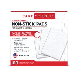 Care Science Non-Stick Pads, 3 x 4 in, 100 ct | Non-Stick Pads for Covering Wounds