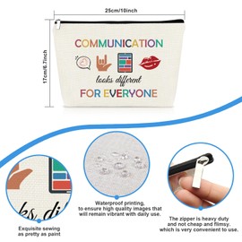 Speech Therapy Gifts SLP Makeup Bag Speech Language Pathologist Gifts Cosmetic Bag Pouch Christmas Birthday Nurses' Week Graduation Gift for SLP Coworker Speech Language Pathologist Appreciation Gift