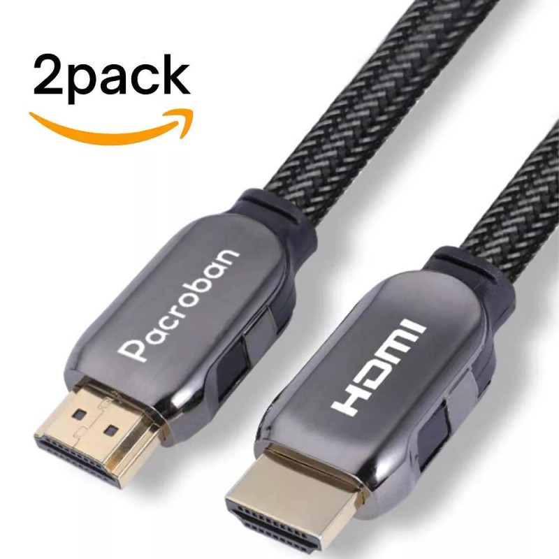 Pacroban 8K HDMI 2.1 Braided Cable (30ft) CL3 Rated Supports