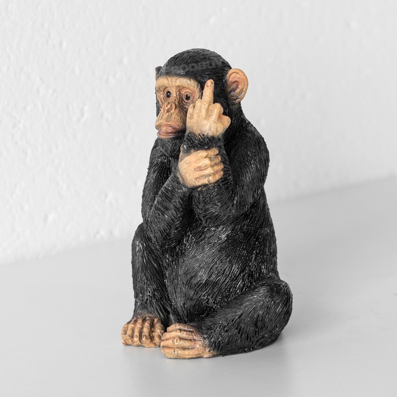 Prodbuy Small Black 12cm Resin Rude Monkey Ornament