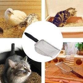 Pala para Arena de Gato, Cuchara de Arena para Gatos con Agujeros Pequeños, Pala de Arena de Metal para Gatitos,Artefacto De Arena para Gatos...      