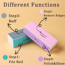 Nail File and Nail Buffer Block Set(11PCS), Buffer Block Nail Files Double Sided 100/180 Grit & 4 Way Colorful Buffing Block Shine Polisher for Acrylic and Natural Nails