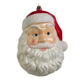 Raz Imports EC Santa Face Blow Mold Ornament, 8-inch Height, Gift, Home Décor, Any Occasion