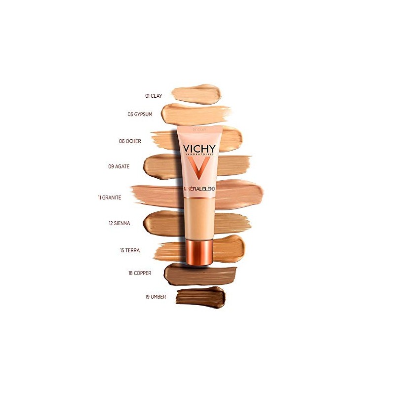VICHY MINÉRALBLEND, base de maquillaje hidratante, tono 03 Gypsum, 30