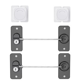 4 Fenstersicherheitsschlösser mit PVC-Schlössern, Schrauben und Schlüsseln für Kinder (4ps schwarz)