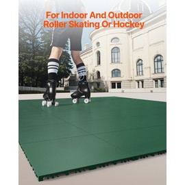 Happybuy Dryland Tiles for Hockey Floor Mat, 12 x 12 in 8-Pcs Interlocking, Versatile Training Surface, Dance Floor Tiles, Hockey Training Board for Shooting (Green, 8 sq. ft/Box)