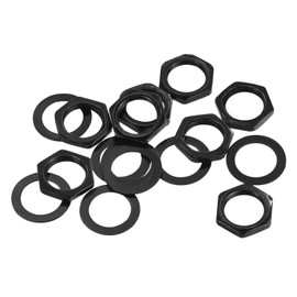 MECCANIXITY 8 Set Guitar Nuts and Washers 3/8" Guitar Input Output Jack Socket Nuts Black for Guitar Bass