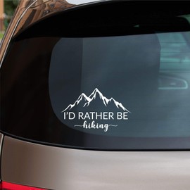 Sunset Graphics & Decals I'd Rather Be Hiking Decal Vinyl Car Sticker | Cars Trucks Vans Walls Laptop | White | 6 x 3.75 inches | SGD000023