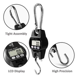 GRAM PRES Digital Hanging Crane Scale 660LB/300KG， Deer Hunting Scales, Farm,Fishing, Fish, Meat，Game,Luggage Scale with Hold/Tare