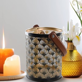Logbuch-Verlag Lantern with Handle Black Gold Christmas Decoration Gift Metal 19.5 cm High