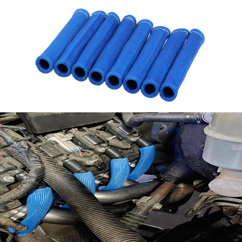 8Pcs 2500° Degree Spark Plug Wire Boots Heat Shield Protector