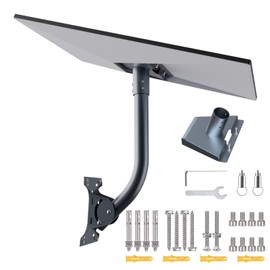 for Starlink Gen 3 Roof Mount, Aluminum Alloy Starlink Standard V3 Mounting Kit with Starlink Gen 3 Pipe Adapter, Angle Adjustable (Curved)