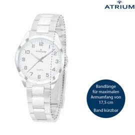 Atrium Damen Armbanduhr Klassisch Sehr Deutlich Analog Quarz mit Edelstahl Armband Silber A11-30