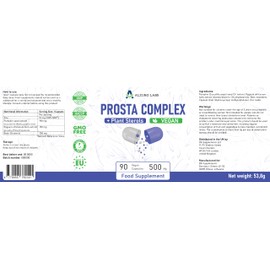 Alzuro Labs Prosta Complex | (Pygeum Africanum, Beta-Sitosterol, Kürbiskernextrakt) | 90 Vegane Kapseln | Hochdosierte Prostata- Unterstützung | 3-Monatsvorrat | Laborgeprüft | GMP-zertifiziert