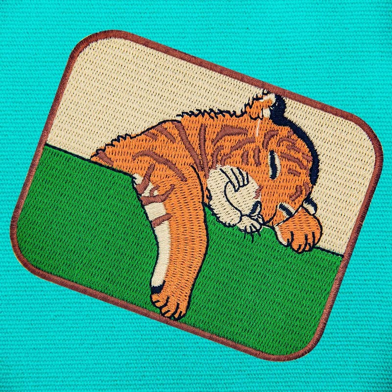 Sleeping Cute Little Tiger Embroidered Iron on Sew on Patch