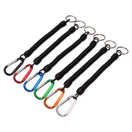 KOYOKOMA Spiral Keychain Set of 6 with Carabiner Keyring, Keyring, Keys, Stretchable, Lost Prevention