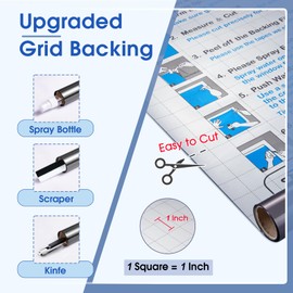 One Way Privacy Window Film,Sun Blocking Window Film with 3 Tools, Heat & UV Blocking Window Tint Film for Home, Easy Install DIY Office Window Covering See Out Not in (45.2 x 157.5 Inch, Black)