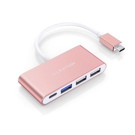 LENTION Hub USB C con USB3.0&USB2.0, 100W PD, Adaptador Tipo C a USB para 2016-2023 MacBook Pro, Nuevo Mac Air/Surface, Más, Adaptador de Carga Multipuerto (Oro Rosa)