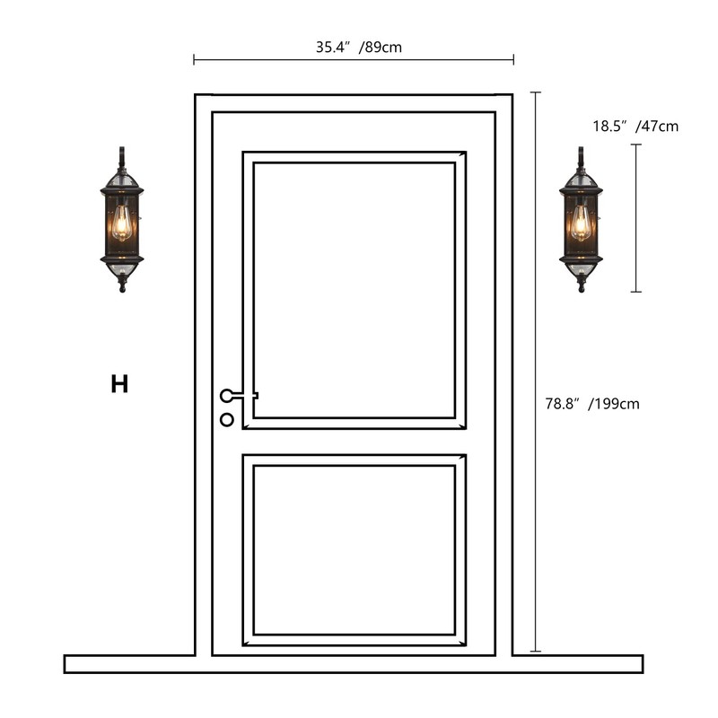 Milaii 18.5" H Copper Outdoor Wall Lights Exterior Waterproof Wall