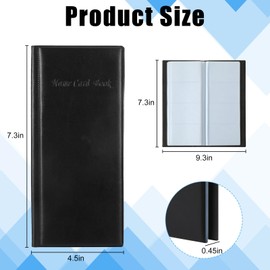 ChauLanBow Business Card Folder, Business Card Storage, Black Business Card Holder, PU Leather Business Card Book for 400 Cards, for Business Cards, Credit Cards, Suitable for Business People, black
