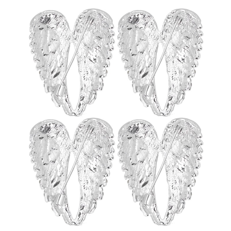 4Pcs Brooch Pin Diamond Angel Wing Pattern Cute Fashion Lapel