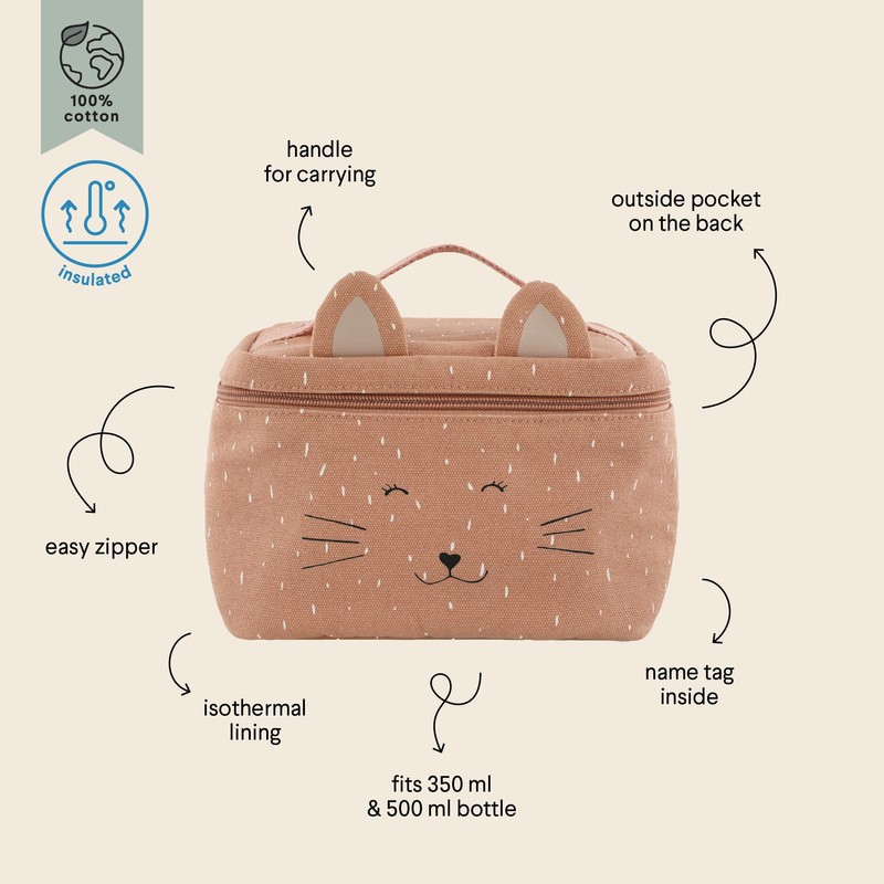 Trixie 20-222 Lunch Bag Cat, Cotton, 5.2 liters, Pink
