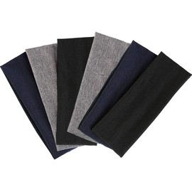 DERAYEE 6 x Sports Headbands, 3 Colours, Yoga Headbands, Elastic Hair Bands, Non-Slip Hair Band, for Women, Men, Hair Band for Yoga, Running, Cycling, Basketball, Summer Sports