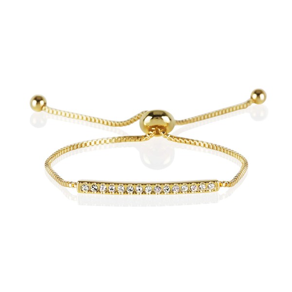 Namana Rose Gold Plated or Silver Coloured Crystal Bar Bracelet.