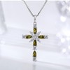 JiaYang Sterling Silver Cross Necklace for Women, 12 Birth Stone