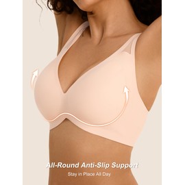 Cuteio Wireless Bras for Women - No Underwire Padded Bralettes - Comfortable Seamless Bra with Support for Everyday Wear