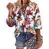 ZXZY Women Soft Dressy Floral Printed Button Down Tropical Hawaiian