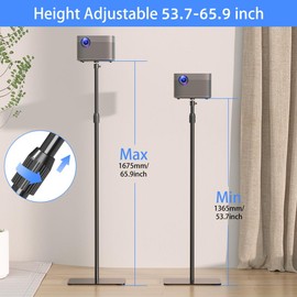 suptek Exdentable 65.9" Projector Stand 360°Swivel, Height Adjustable 36.6-48.8inch, Mini Projector Mount Bracket, Compatible with Home Office Video Vlog DVR Camera, PR001FL